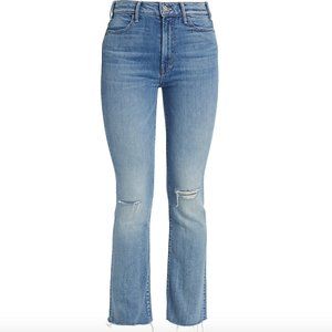 MOTHER Denim, Hustler Ankle Fray in Crashing Hard